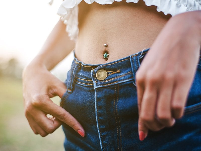 Double Gem Belly Button Navel Ring | Belly Rings